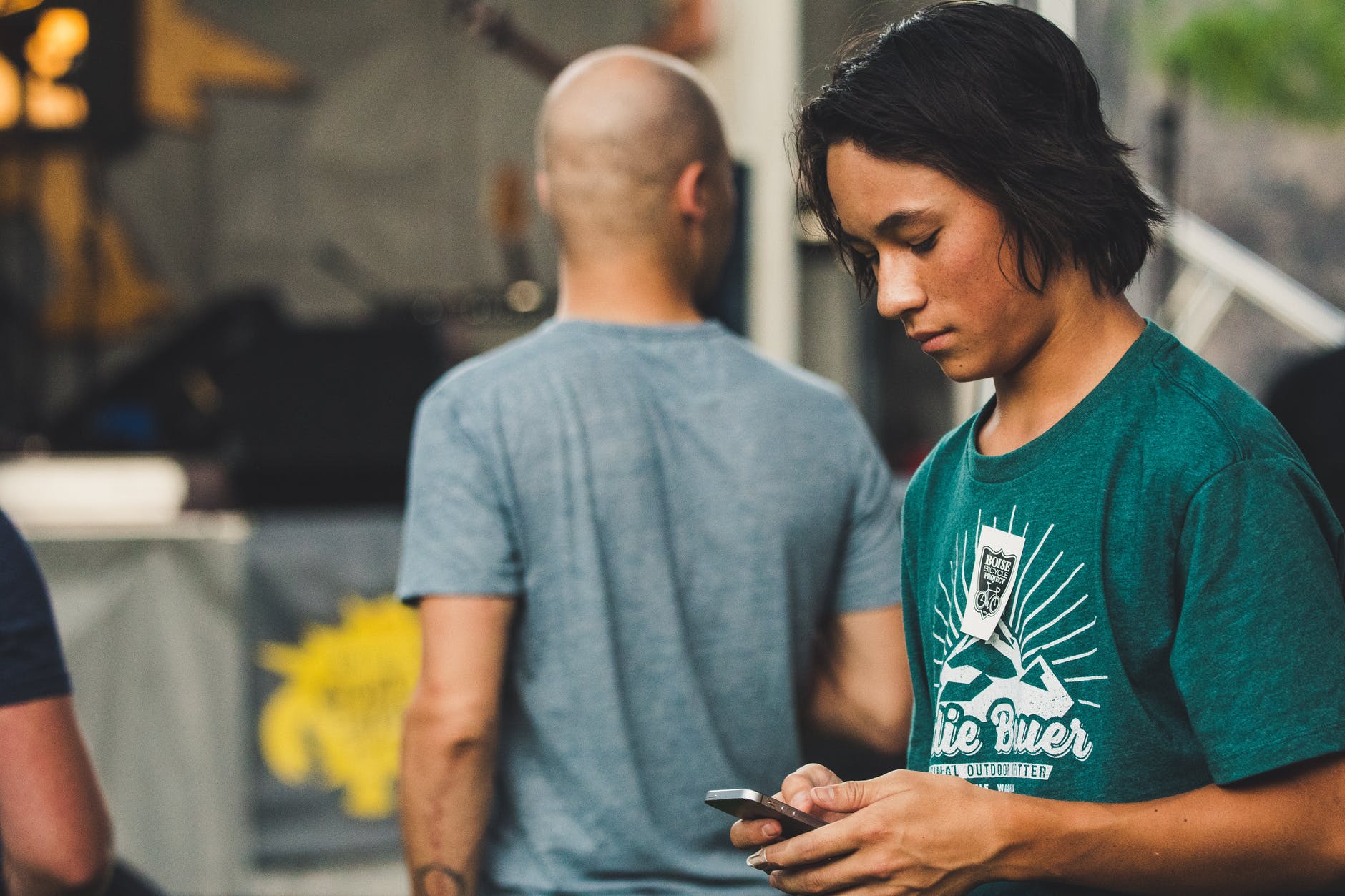 man using smartphone