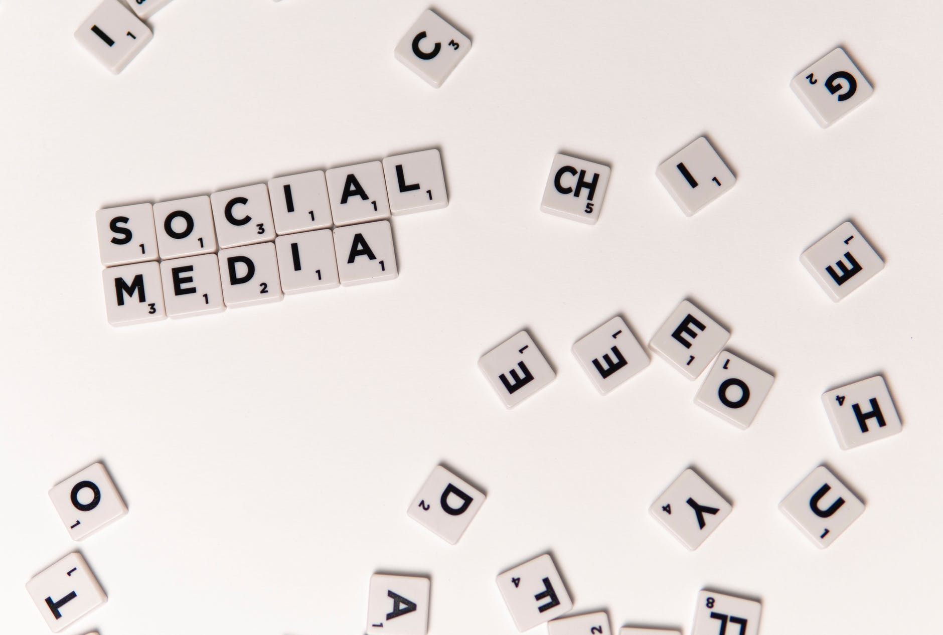 photo of scrabble tiles on a white surface