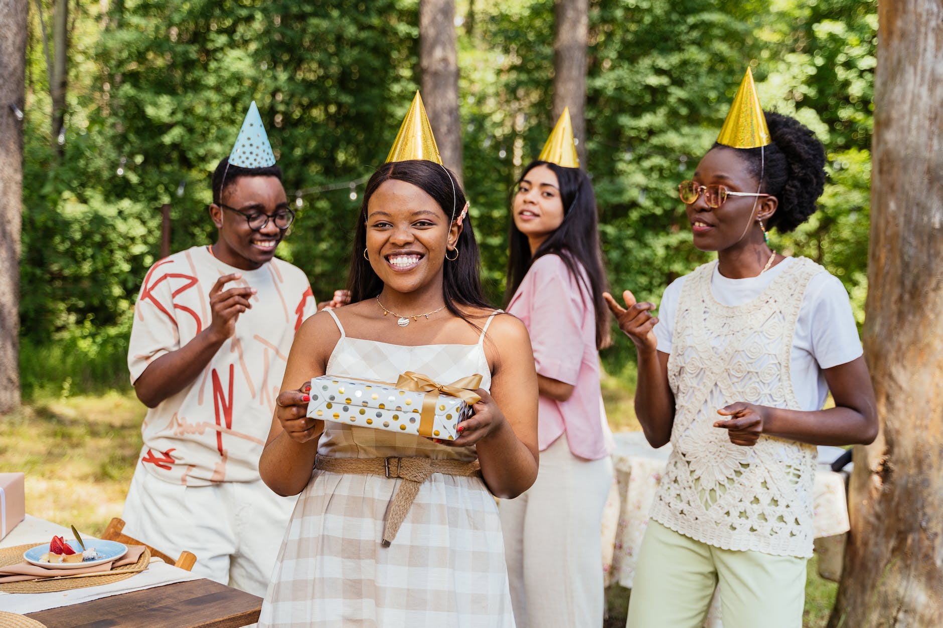 group of friends celebrating birthday