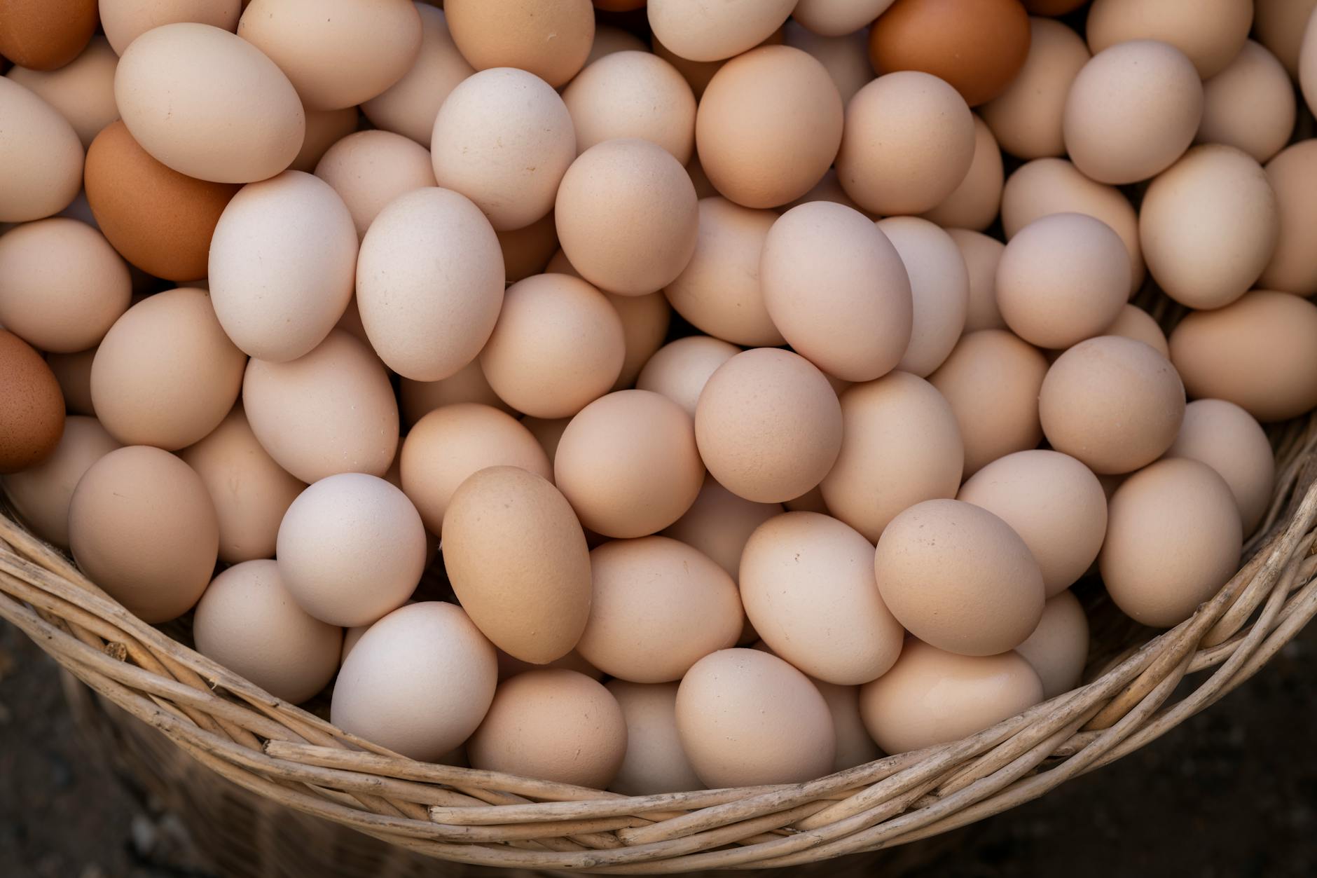 fresh eggs at the local market
