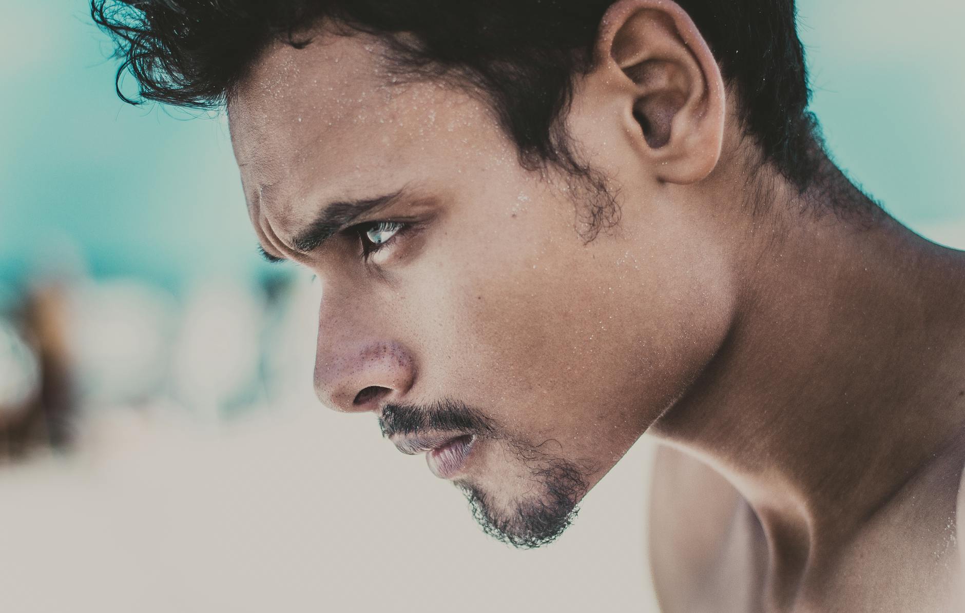 man s face