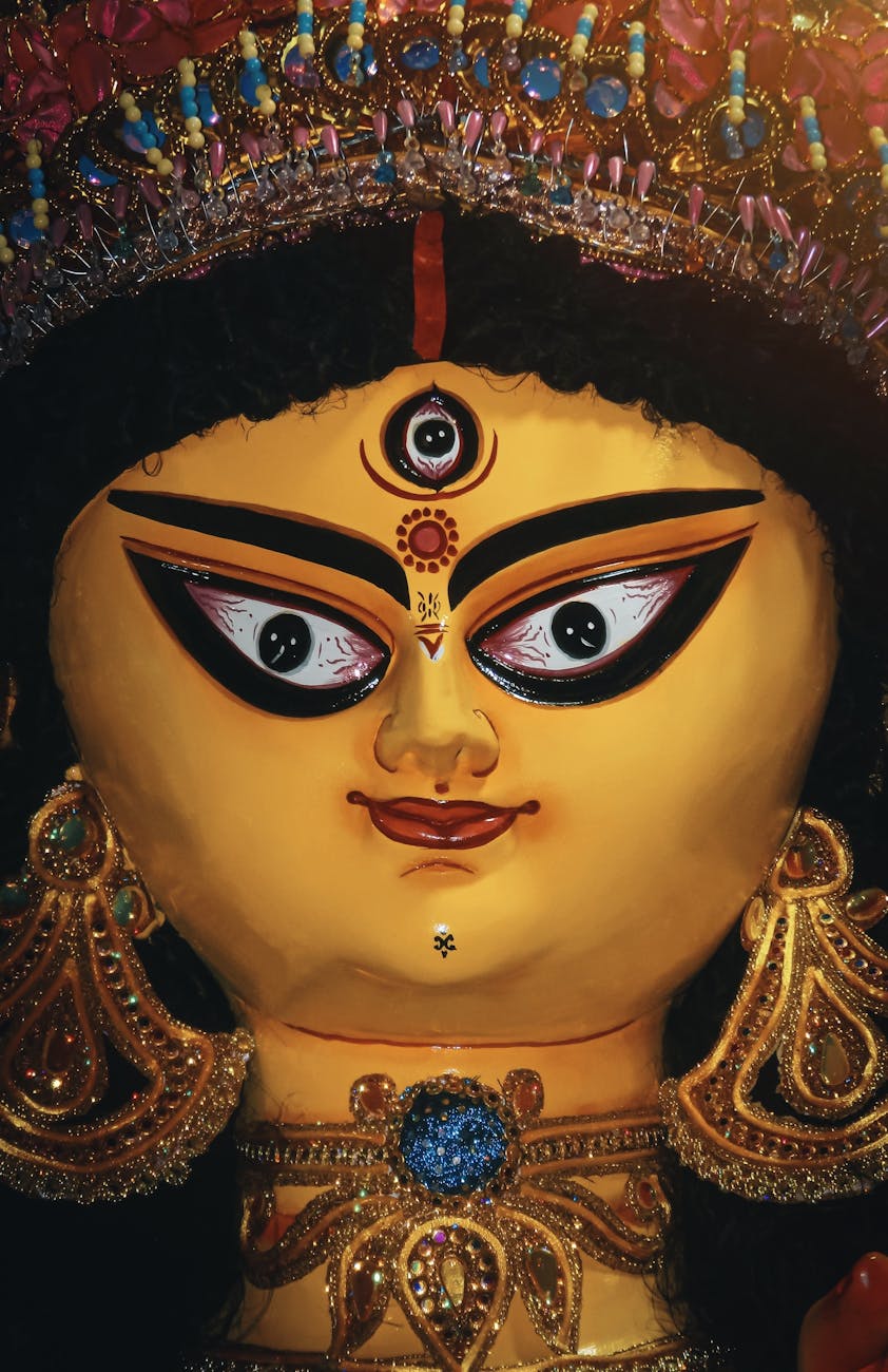 close up of a hindu deity